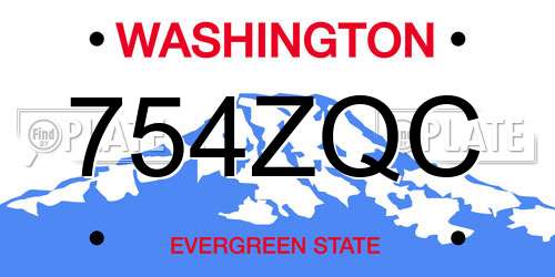 754ZQC Washington License Plate