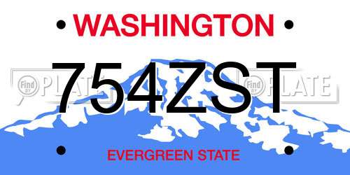 754ZST Washington License Plate