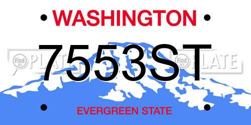 7553ST Washington License Plate