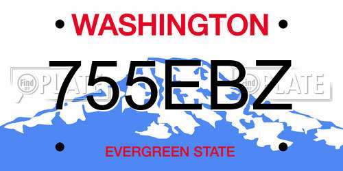 755EBZ Washington License Plate