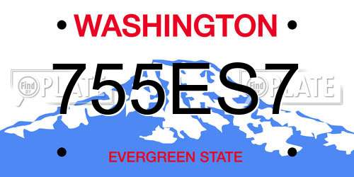 755ES7 Washington License Plate