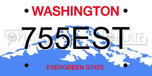 755EST Washington License Plate
