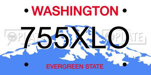 755XLO Washington License Plate