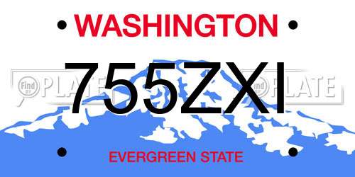 755ZXI Washington License Plate