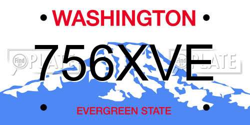 756XVE Washington License Plate