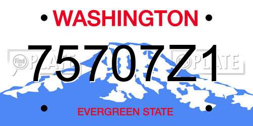 75707Z1 Washington License Plate