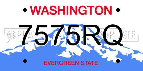 7575RQ Washington License Plate