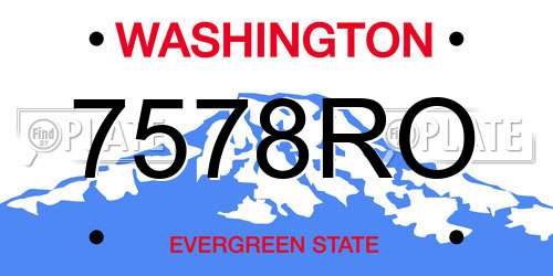 7578RO Washington License Plate
