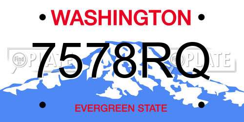 7578RQ Washington License Plate