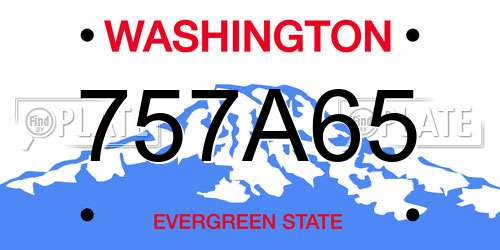 757A65 Washington License Plate