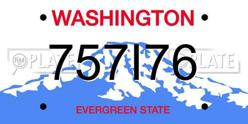 757I76 Washington License Plate