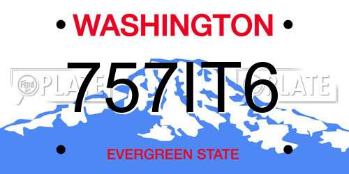 757IT6 Washington License Plate