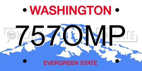 757OMP Washington License Plate