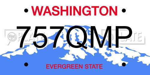 757QMP Washington License Plate