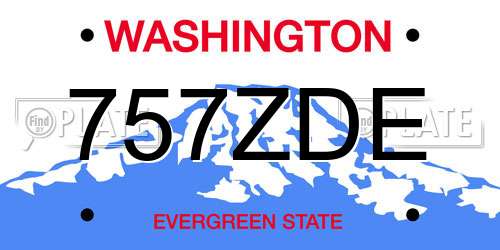 757ZDE Washington License Plate