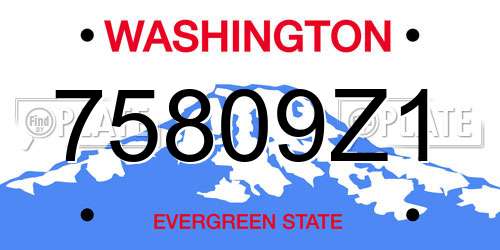 75809Z1 Washington License Plate