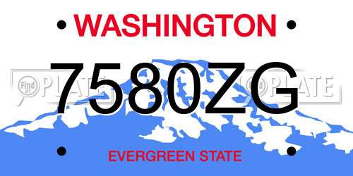 7580ZG Washington License Plate