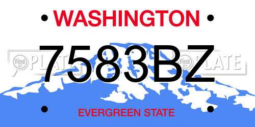 7583BZ Washington License Plate