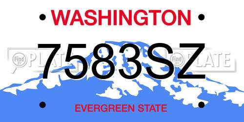 7583SZ Washington License Plate