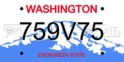 759V75 Washington License Plate