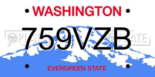 759VZB Washington License Plate
