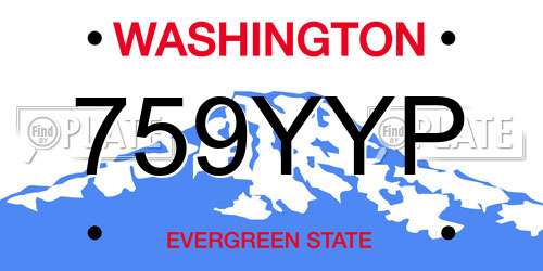 759YYP Washington License Plate
