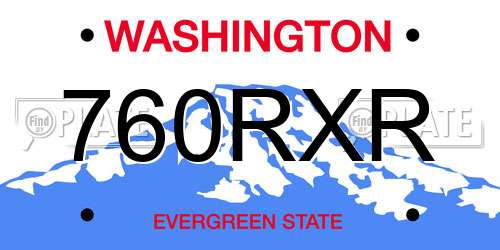 760RXR Washington License Plate