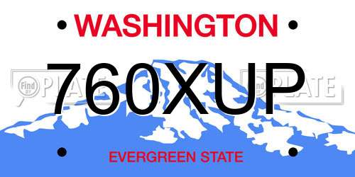 760XUP Washington License Plate