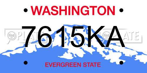 7615KA Washington License Plate
