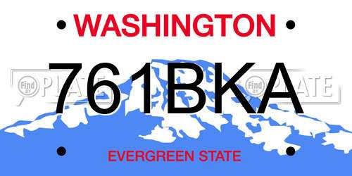 761BKA Washington License Plate