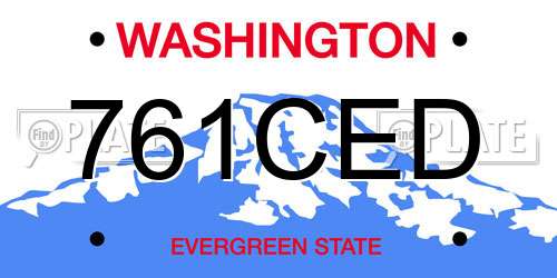 761CED Washington License Plate