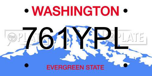 761YPL Washington License Plate