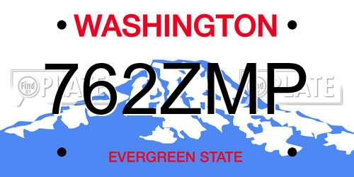 762ZMP Washington License Plate