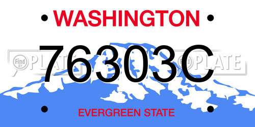 76303C Washington License Plate