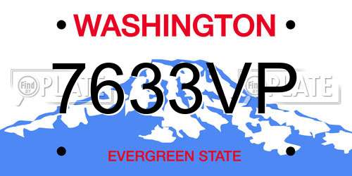 7633VP Washington License Plate
