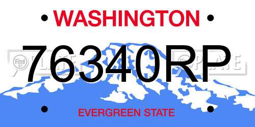 76340RP Washington License Plate