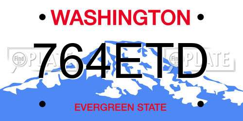 764ETD Washington License Plate
