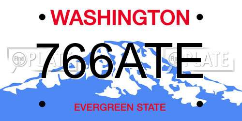 766ATE Washington License Plate