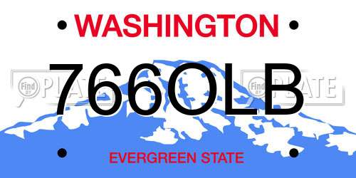 766OLB Washington License Plate