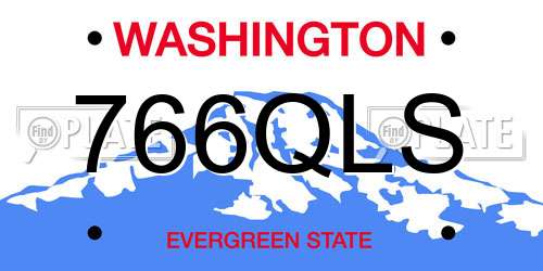 766QLS Washington License Plate