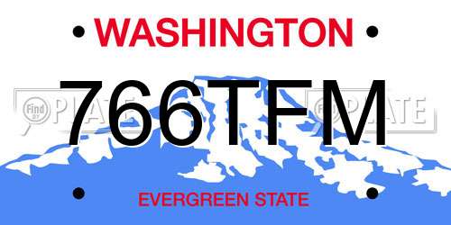 766TFM Washington License Plate