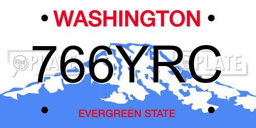 766YRC Washington License Plate