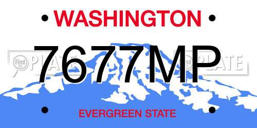7677MP Washington License Plate