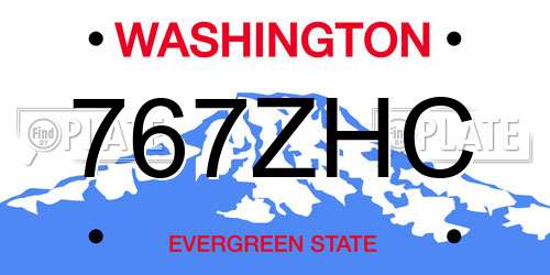 767ZHC Washington License Plate