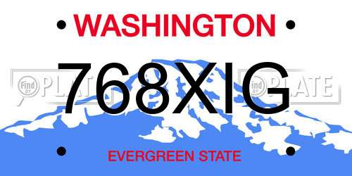 768XIG Washington License Plate