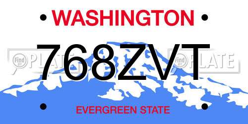 768ZVT Washington License Plate