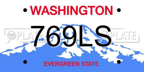 769LS Washington License Plate