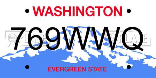769WWQ Washington License Plate