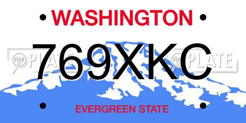 769XKC Washington License Plate