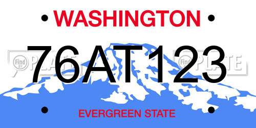 76AT123 Washington License Plate